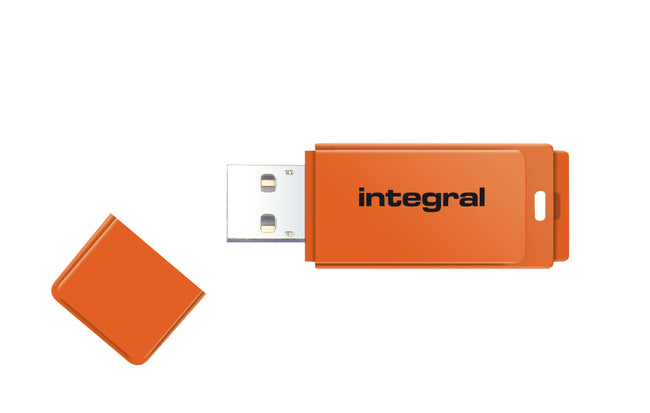 Integral - Clé USB 2.0 16 Go orange fluo