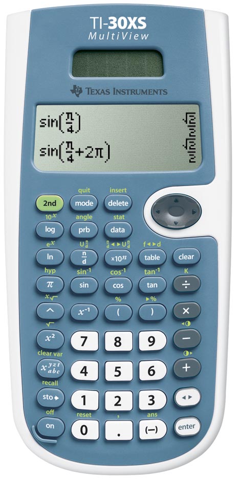 Texas Instruments -  Texas wetenschappelijke rekenmachine TI-30XS Multiview, werkt op zonnecellen en batterijen
