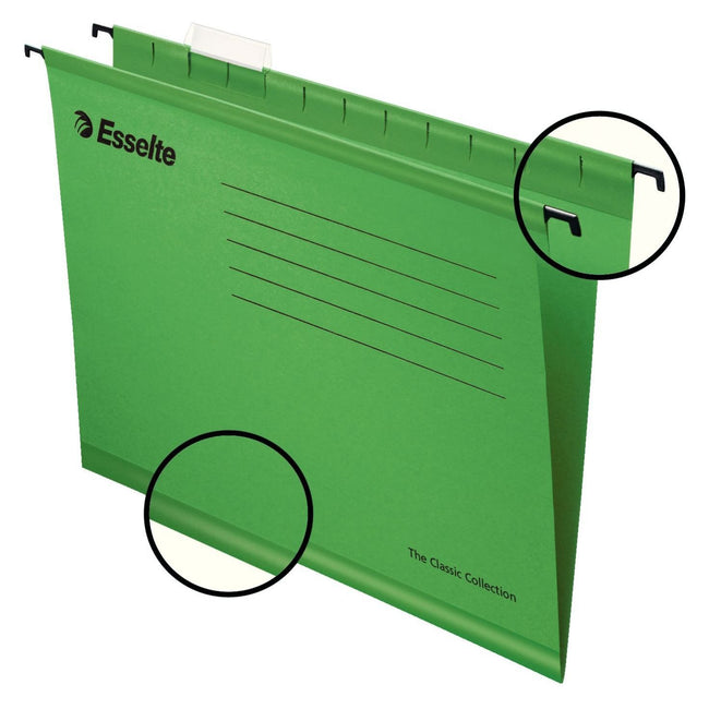 Esselte -  Hangmap  classic folio v-bodem 382x240mm gr | 25 stuks