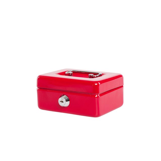 MAUL - Caisse avec fente pour monnaie et serrure 125x95x60mm rouge