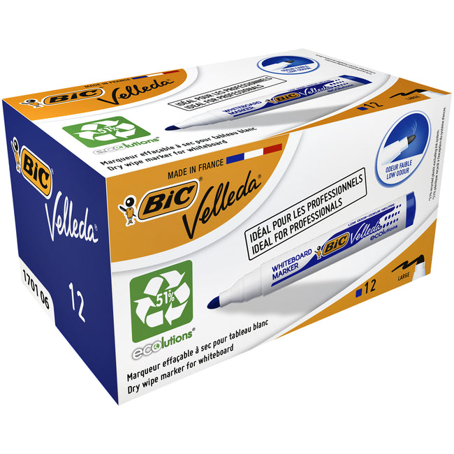 BIC -  Whiteboardmarker  1701 rond l blauw | 12 stuks