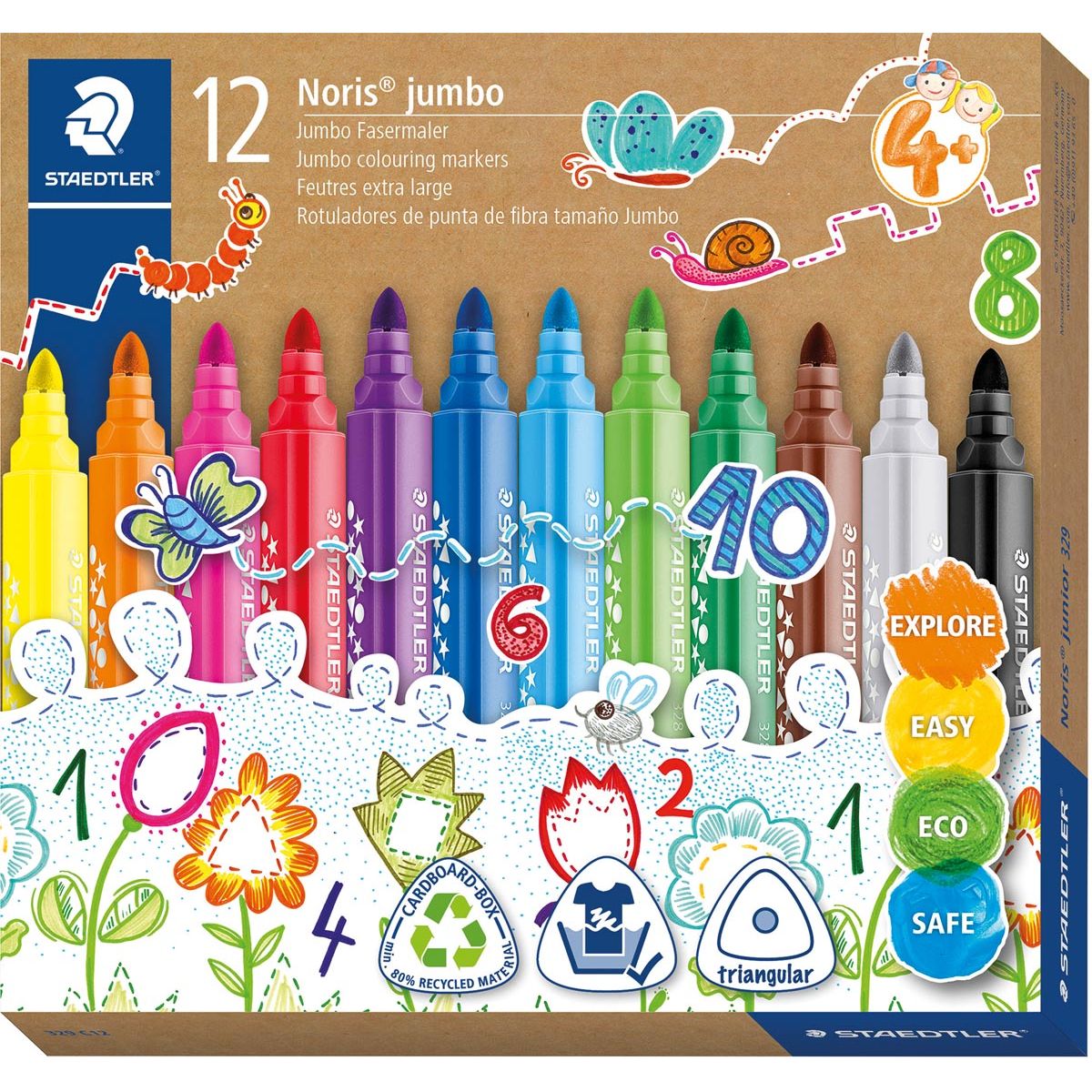 Staedtler - Feutre Noris 328 JUMBO, 12 marqueurs