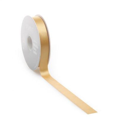 Ruban satin PREMIUM Double face 10mm x 25 mètres doré