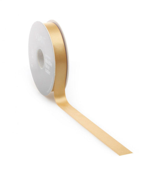 Ruban satin PREMIUM Double face 25mm x 25 mètres doré clair