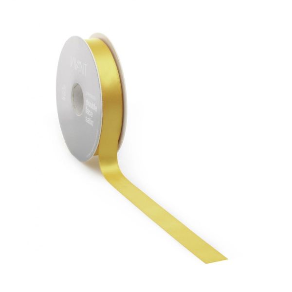 Ruban satin PREMIUM Double face 16mm x 25 mètres ocre