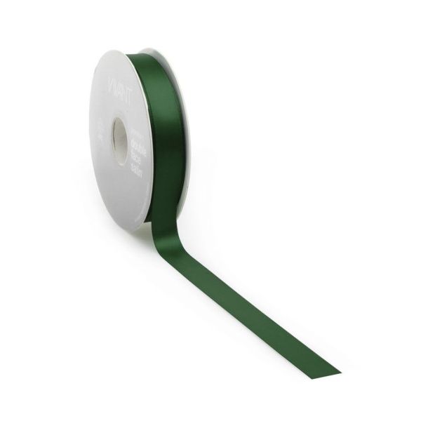 Satijnlint PREMIUM Double face 25mm x 25 meter antique green