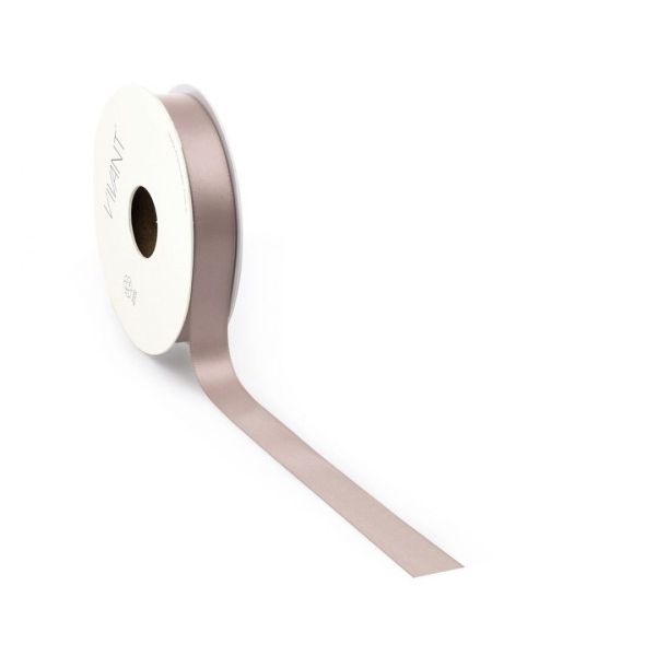Ruban satin PREMIUM Double face 16mm x 25 mètres nude / coquille d'oeuf