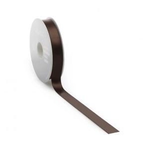 Ruban satin PREMIUM Double face 16mm x 100 mètres marron