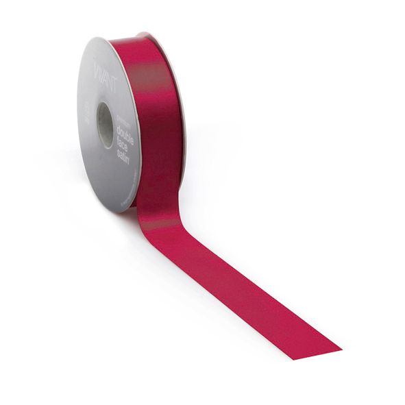 Satinband PREMIUM Double Face 25 mm x 25 Meter Burgunderrot