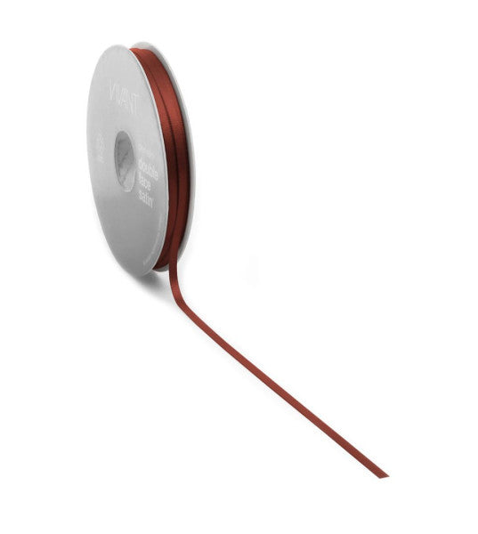 Ruban satin PREMIUM Double face 6mm x 50 mètres rouge chaud