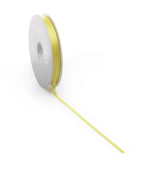 Ruban satin PREMIUM Double face 3mm x 50 mètres jaune