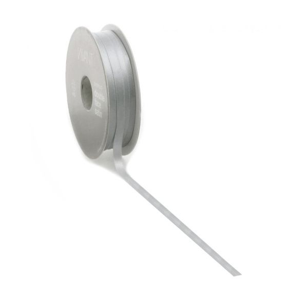 Ruban satin PREMIUM Double face 10mm x 25 mètres argent