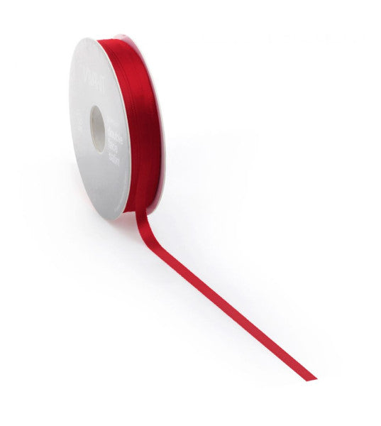 Ruban satin PREMIUM Double face 10mm x 25 mètres rouge chaud