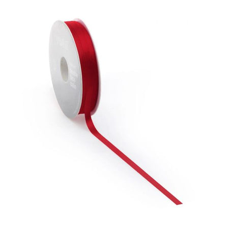 Ruban satin PREMIUM Double face 10mm x 25 mètres rouge chaud