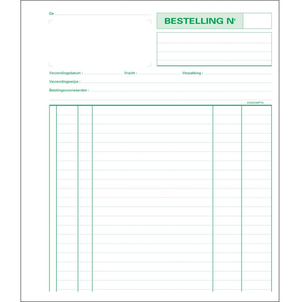 Exacompta -  bestellingen, ft 21 x 18 cm, Nederlandstalig