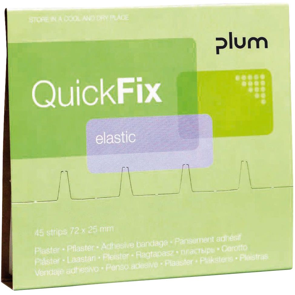 Plum - Recharge QuickFix pour distributeur de pansements, 45 pansements élastiques