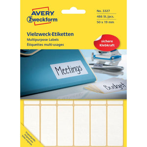Avery Zweckform -  Zweckform 3327 universele etiketten ft 50 x 19 mm (b x h), 486 etiketten, wit