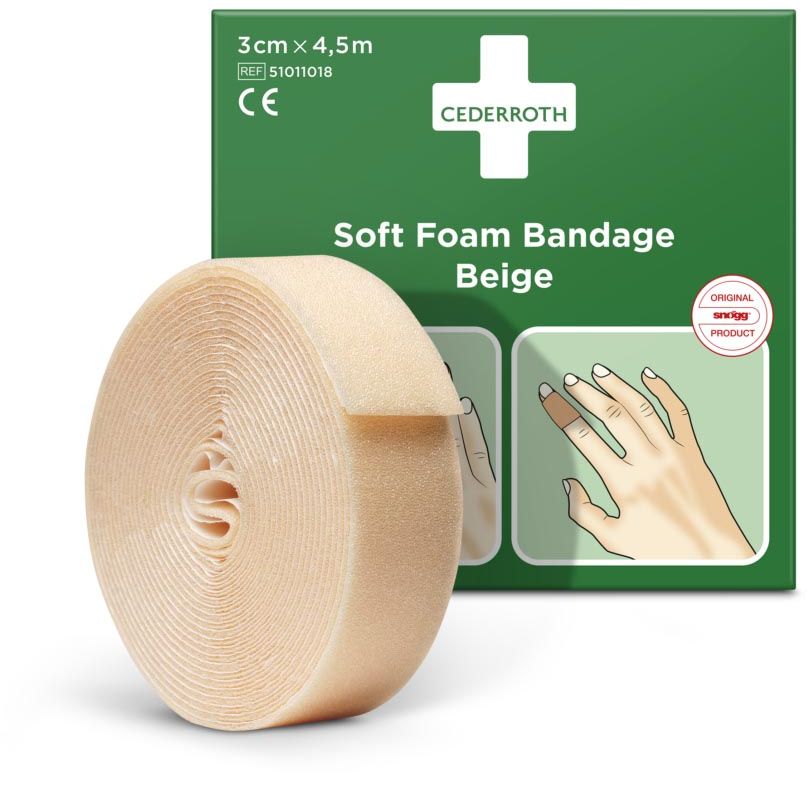 Cederroth -  zelfklevend schuimverband, beige, 3 cm x 4,5 m