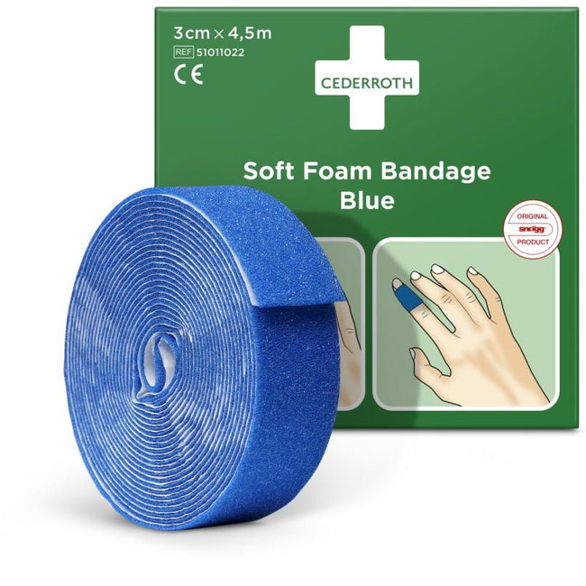 Cederroth - Bandage en mousse autocollant, bleu, 6 cm x 4,5 m