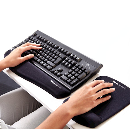 Fellowes - Tapis de souris support de poignet peluche tactile noir
