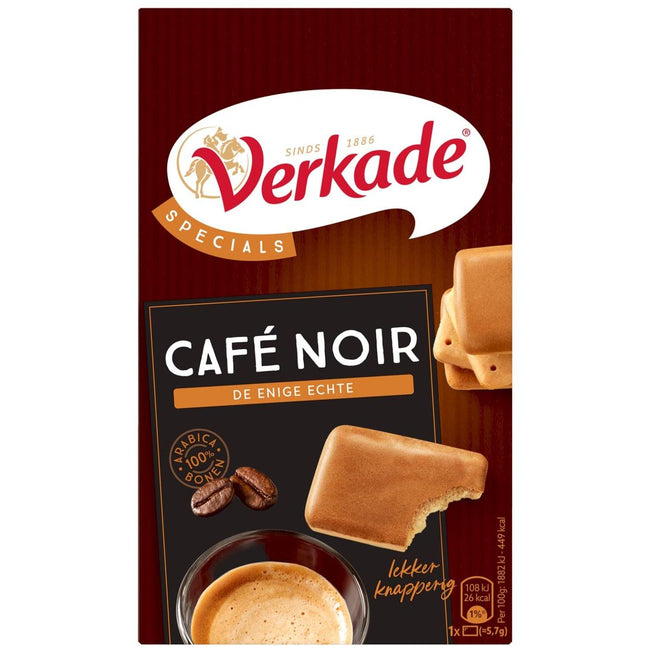 Verkade - Biscuits Café Noir, boîte de 175 grammes