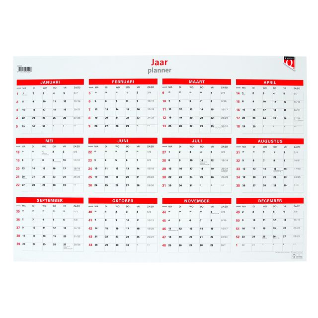 Quantore -  Jaarplankalender 2027 48x68cm