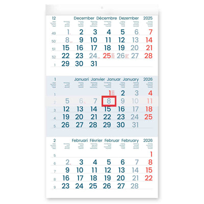 INNI - Calendrier 3 mois 2026 Manager | 5 pièces