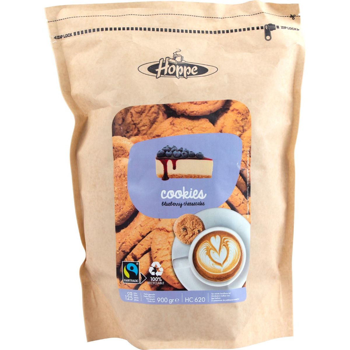 Hoppe - Bakkers Proud Cookies Blaubeerkäsekuchen, Tasche von 900 g