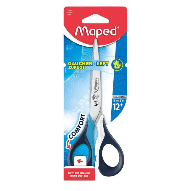 Maped - Ciseaux Sensoft 16cm gauche assortis