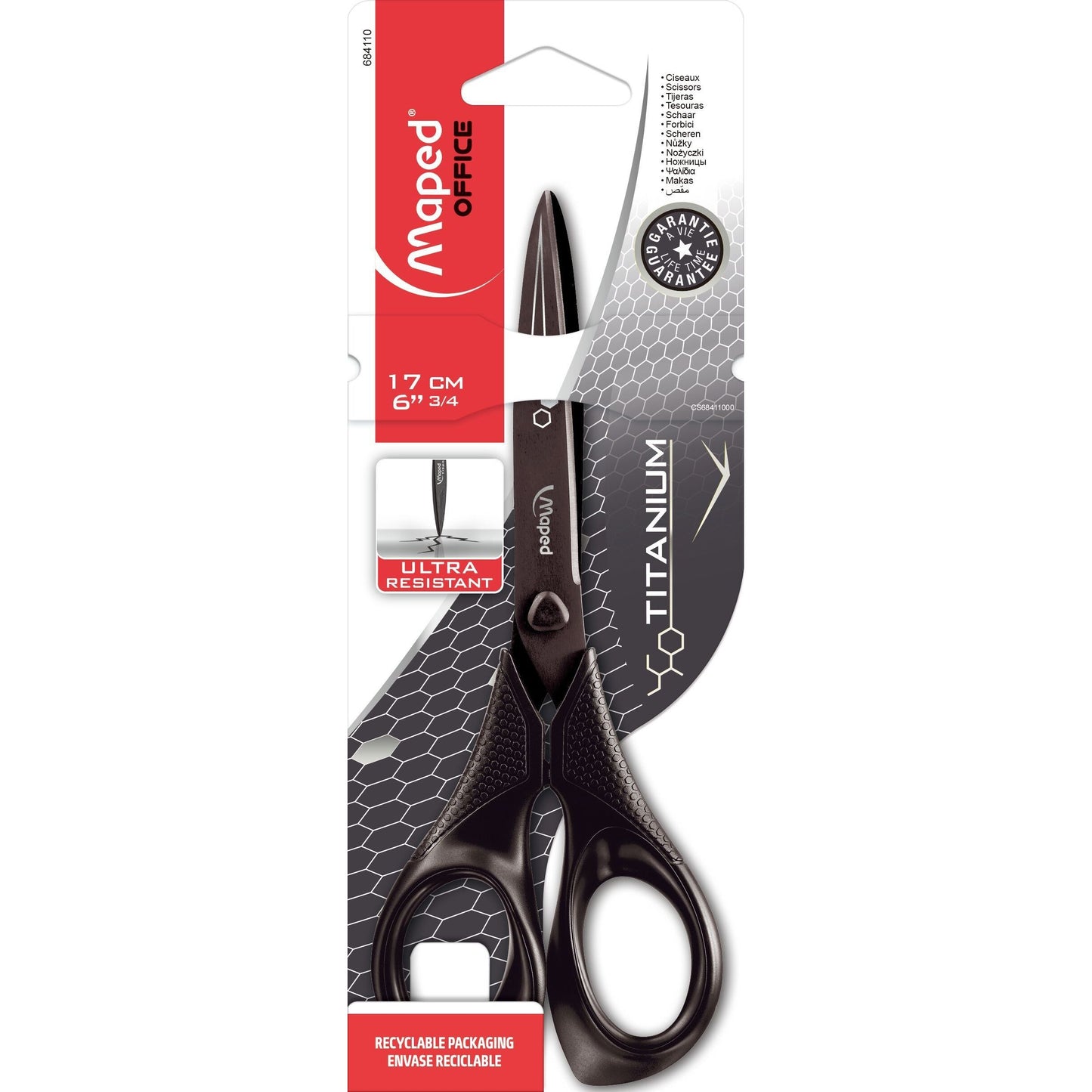Maped Office - Ciseaux Titane 17cm noirs
