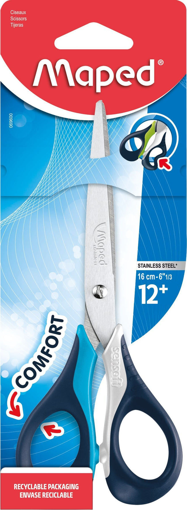 Maped - Ciseaux Sensoft 16cm assortis