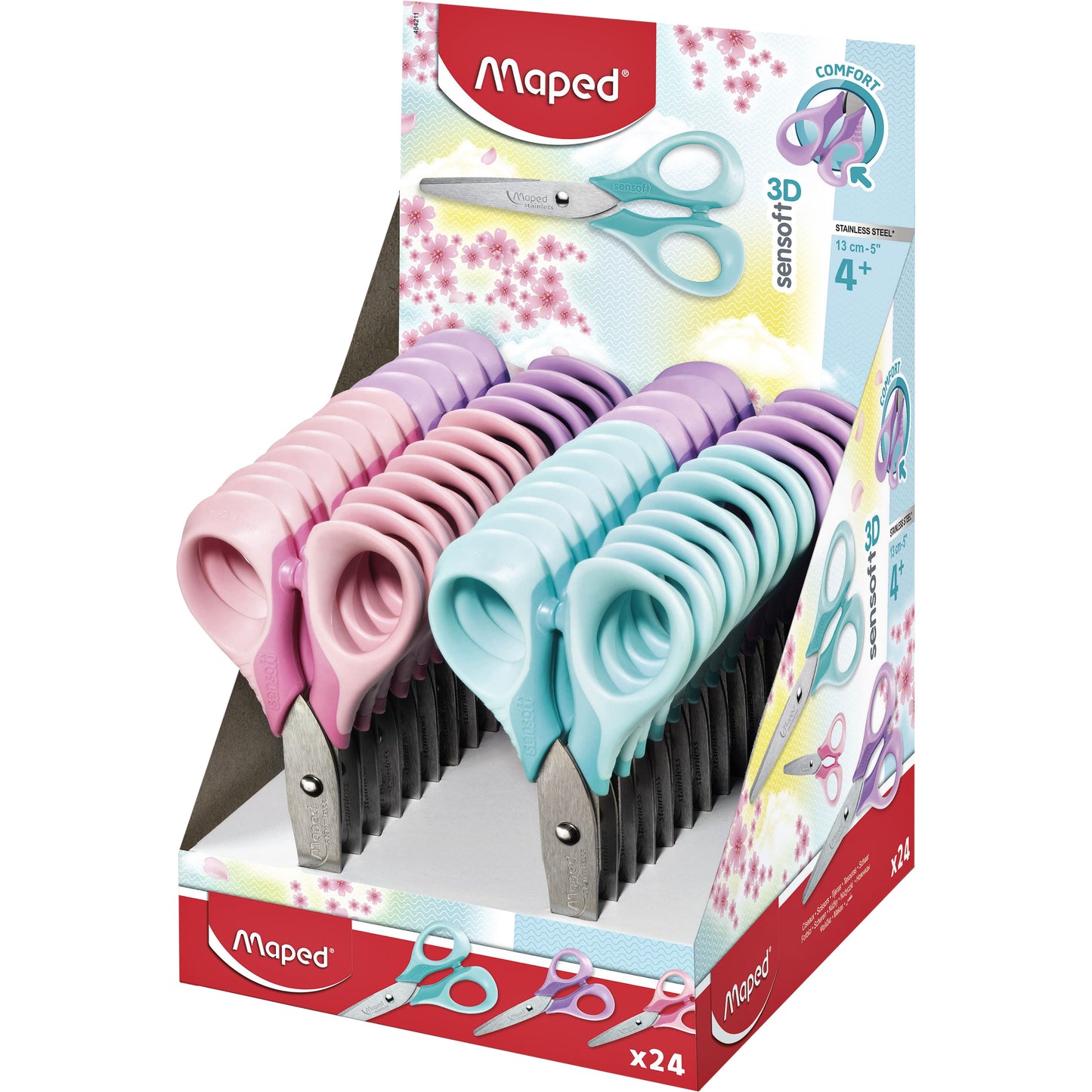 Maped -  Schaar  sensoft 13cm display á 24 pastel