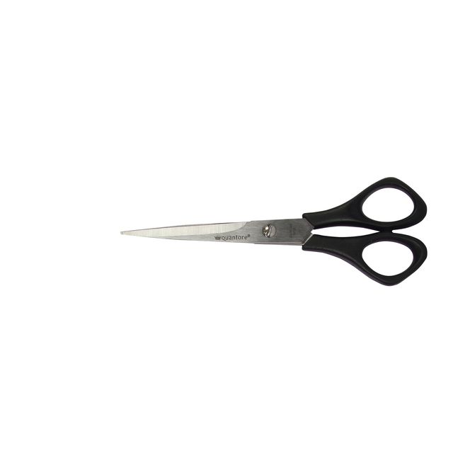 Quantore -  Schaar 160mm +plastic handvat zwart | 12 stuks