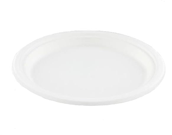 Conpax - assiette en canne à sucre, 23 cm, blanche, paquet de 50 pièces