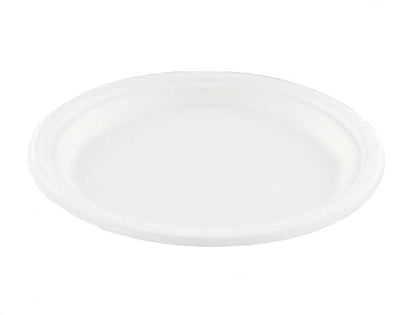 Conpax - assiette en canne à sucre, 23 cm, blanche, paquet de 50 pièces