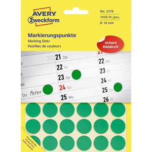 Avery Zweckform - Runde Etiketten Ø 18 mm, grün, 1.056 Stück