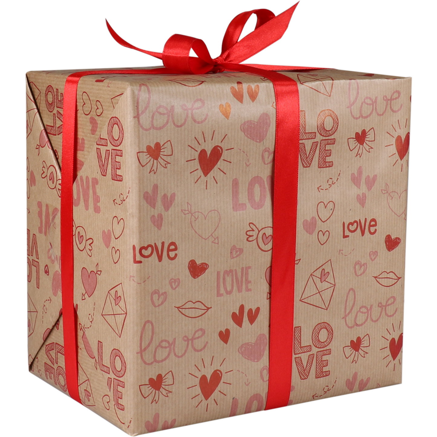 Klika - Cadeaupapier | 30cm | 200m | 70gr/m² | Love Notes | bruin