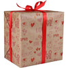 Klika - Papier d'emballage cadeau | 30 cm | 200m | 70gr/m² | Notes d'amour | brun