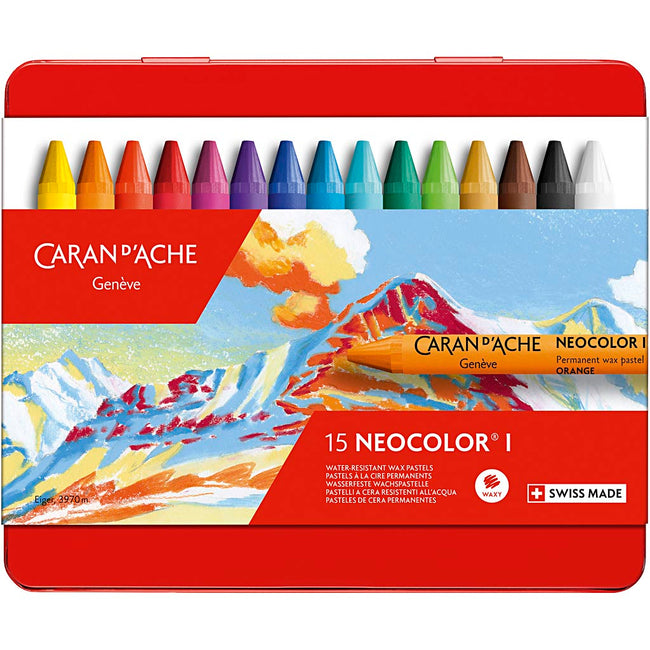 Caran d'ache - Crayon de cire neocolor-I 15 pièces assorties