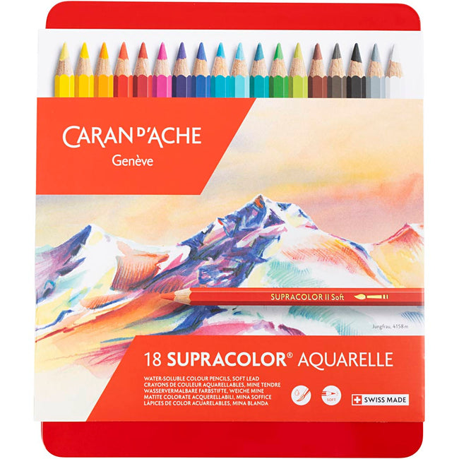 Caran d'ache - Crayons de couleur Supracolor 18 pièces assorties