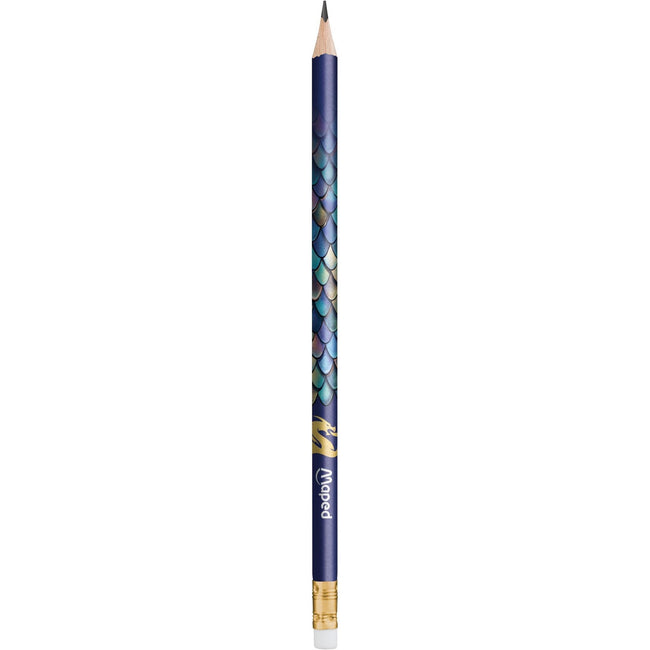 Maped -  Potlood  dragon hb met gum 12 stuks