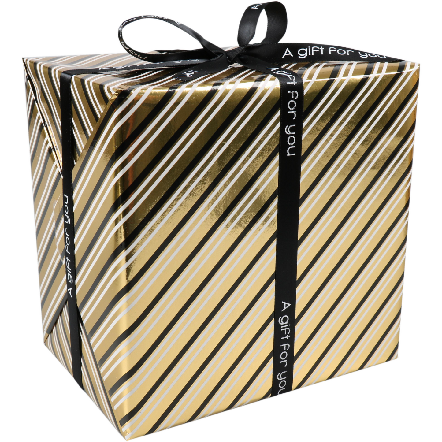 Klika - papier cadeau 30 cm | 200m | Stripe de fête | or noir