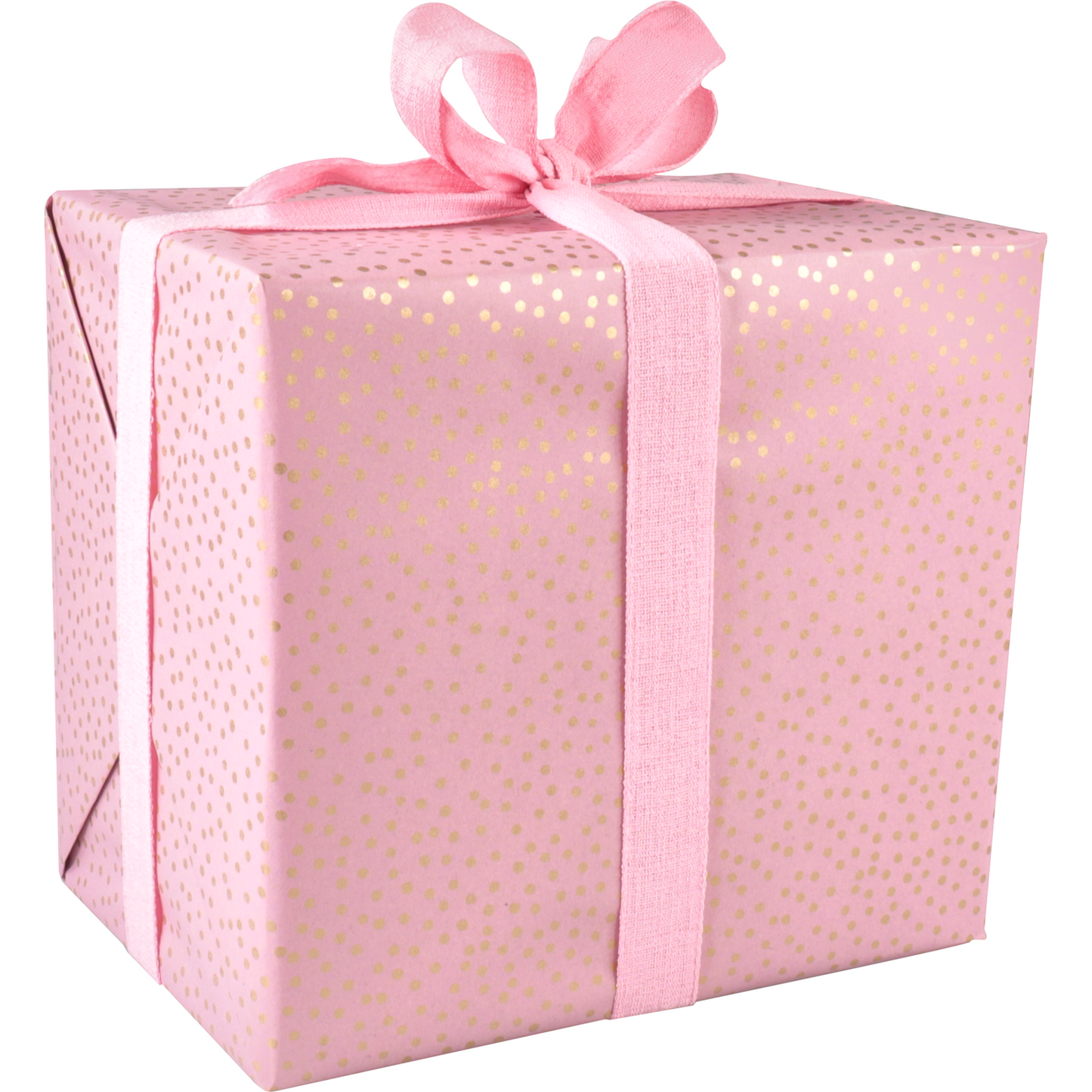 Klika - papier cadeau 50 cm | 100m | 65gr / m² Points | rose / or