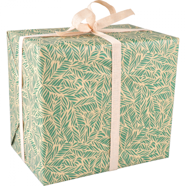 Klika -  Cadeaupapier 50cm 100m 65gr bruin kraft Leaves green
