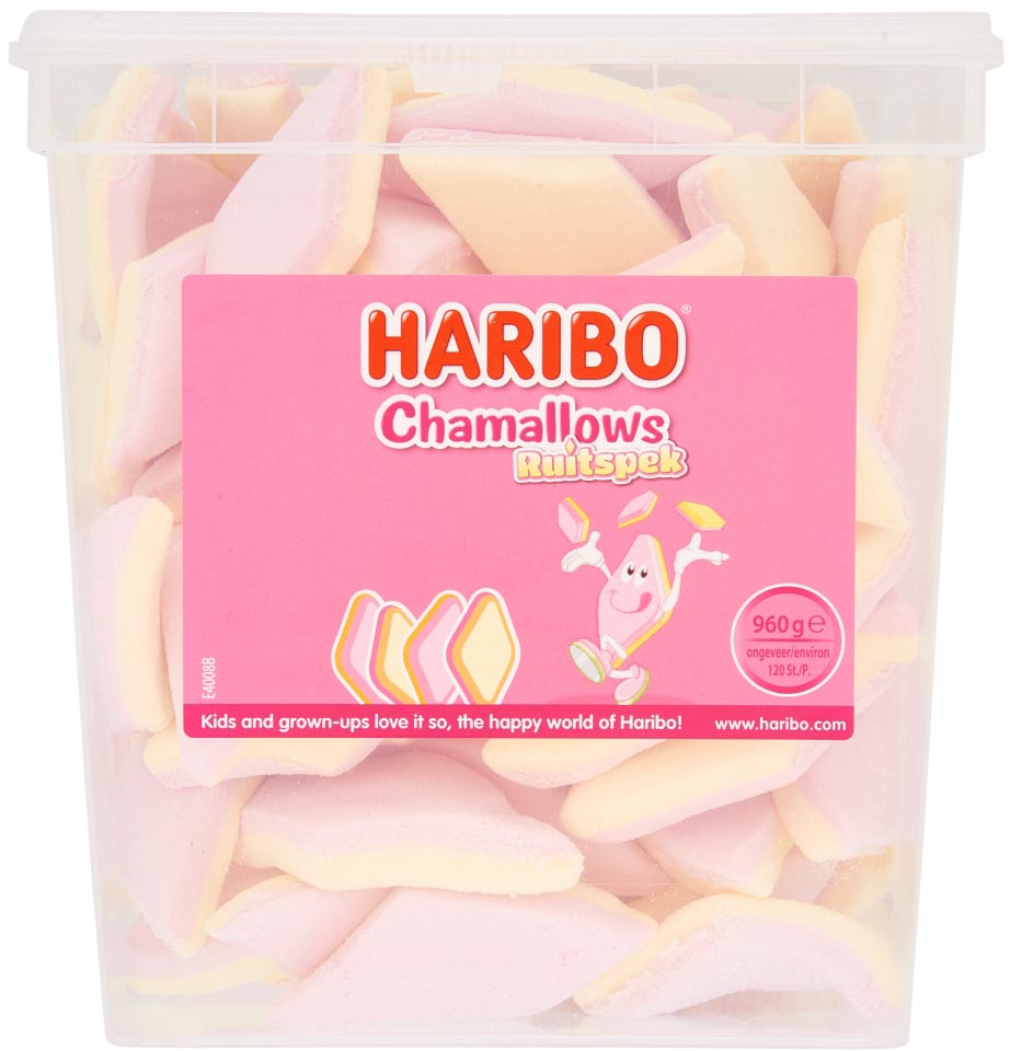 Haribo - Chamallows Checked Bacon, pot de 120 pièces