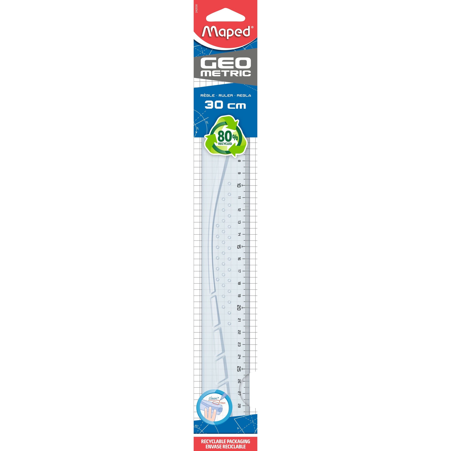 Maped - Geometrisches Lineal 30cm transparent