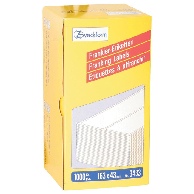 Avery Zweckform - Zweckform Franking Étiquettes FT 163 x 43 mm, boîte de 1000 pièces