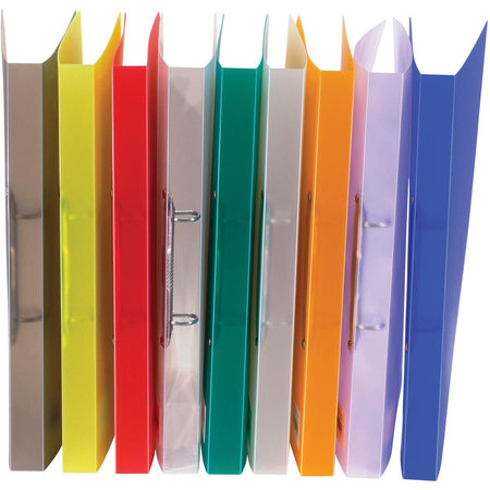Bronyl - classeur à anneaux, pour format A4, en PP, 2 anneaux en D de 15 mm, couleurs transparentes assorties