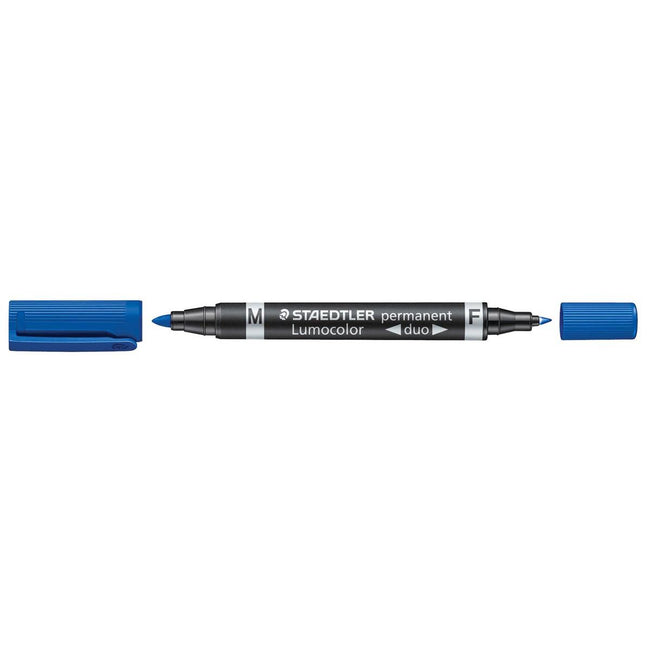 Staedtler -  Lumocolor Duo 348, permanent marker, blauw