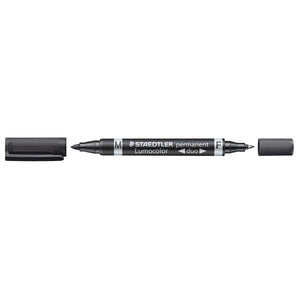 Staedtler - Lumocolor Duo 348, Permanentmarker, schwarz